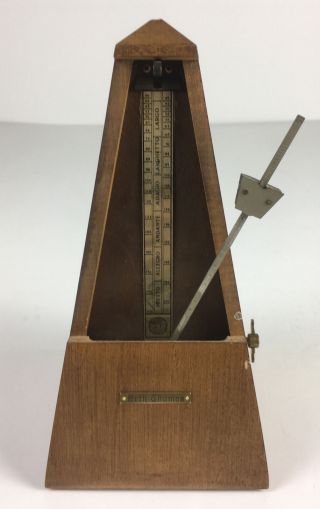 Vintage Seth Thomas Wind Up Metronome,  Wood,  Metal,  & Plastic,  Made In Usa