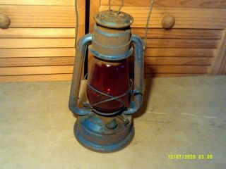 Vintage Chalwyn Far East Kerosene Lantern With Red Globe Made In England