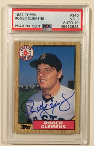 1987 Topps Roger Clemens Signed Autographed Baseball Card Psa/dna 10 Psa 3 340
