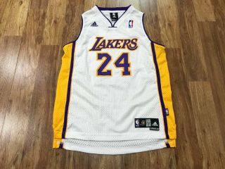 Boys L (14 - 16) - Vtg Nba Los Angeles Lakers 24 Kobe Bryant Adidas Sewn Jersey