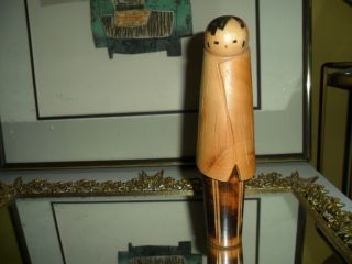 Vintage Wood Kokeshi Doll Japan Signed 8 " Tall