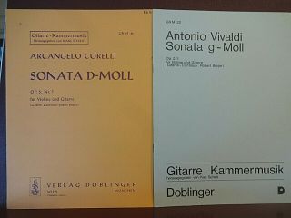2 Vintage Duos For Guitar And Violin.  Sonatas By Corelli And Vivaldi