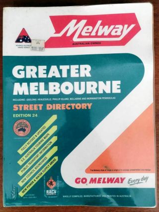 Vintage Melway Greater Melbourne Street Directory 24th Edition 1996