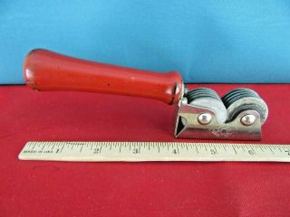 116.  Vintage Heavy Ace Mfg Co Knife Sharpener Red Wood Wooden Handle 1896