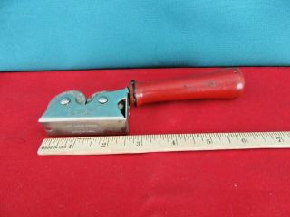 116.  Vintage Heavy ACE Mfg Co Knife Sharpener Red Wood Wooden Handle 1896 3
