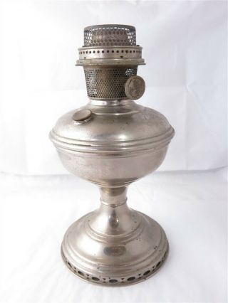Vintage Aladdin Model 12 Nickel Plated Kerosene Mantle Lamp