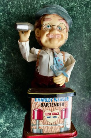 Vintage 1962 Charlie Weaver Bartender Toy - Not