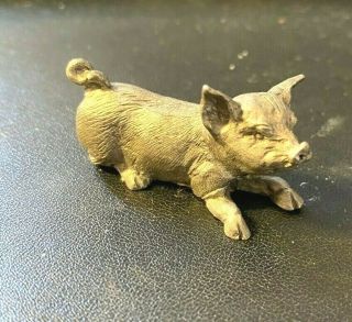 Vintage Hairy Hog Pewter Pig Miniature Figurine 1978 Spoontiques Little Figure