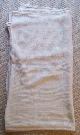 Vintage 100 Cotton Open Weave Thermal Cutter Blanket Cream 72 X 90 Usa Made