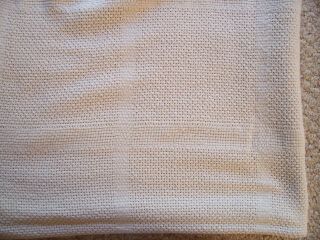 Vintage 100 Cotton Open Weave Thermal Cutter Blanket Cream 72 X 90 USA Made 2