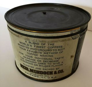 Vintage Key Wind 1 pound Coffee Tin - MONARCH REGULAR GRIND REID MURDOCH CHICAGO 3
