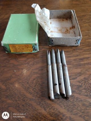 Vintage Yankee Screwdriver Bits,  Set Of 4.  2 Point Phillips Stanley Tools