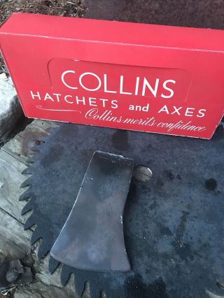 Vintage Collins Axe Single Bit 3 1/2 Lb.  Axe Head Woodsmen Tool