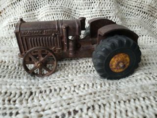 Vintage Cast Iron Arcade Mccormick Deering Tractor