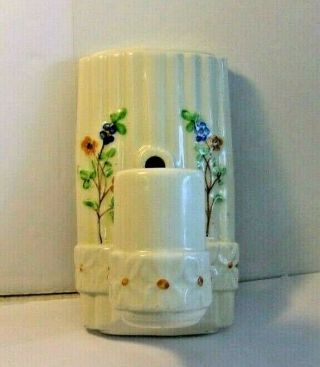 Vintage Ceramic Porcelain Art Deco Floral Wall Sconce Light Fixture With Outlet