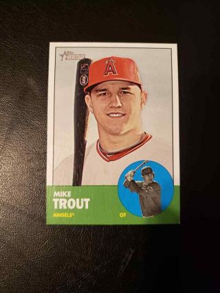 Mike Trout 2012 Topps Heritage Rc Sp 207 Rookie Read