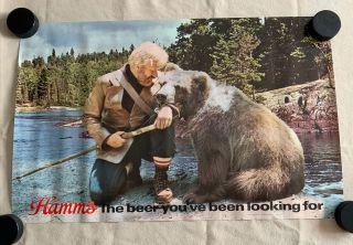 Vintage Hamm’s Beer Poster Grizzly Bear The Beer You’ve Been Looking For 4154
