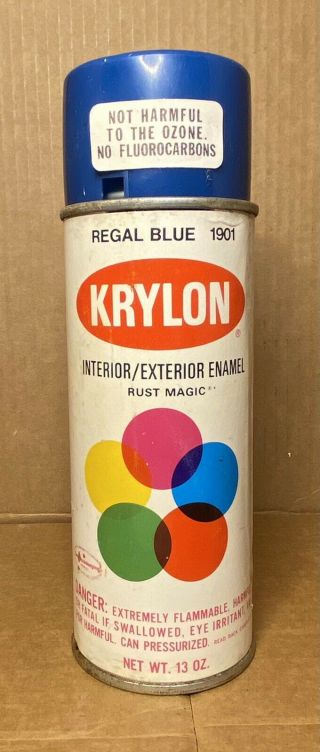 Vintage Krylon 1901 Regal Blue Spray Paint Can