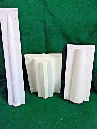 3 Vintage Plastic Candle Molds 8 " Pillar,  14 " Taper,  7 " Octagon