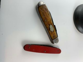 Vintage Remington Usa Bone Boy Scout Camp Bsa Knife And 2nd Unknown Maker