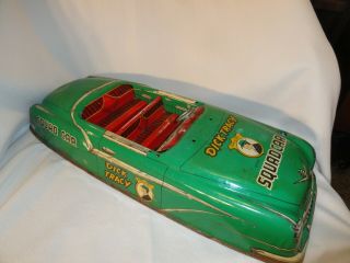 Vintage Marx Dick Tracy Squad Car 4117 Pressed Metal Friction Car 20 1/4 " Long