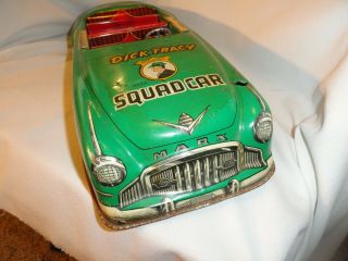 Vintage MARX Dick Tracy Squad Car 4117 Pressed Metal Friction Car 20 1/4 