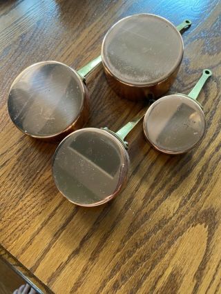 Vintage Copper Measuring Cups Set Of 4