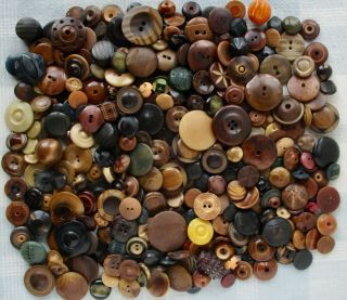Assortment Of Over 300 Vintage Vegetable Ivory Buttons,  Carved,  Whistles