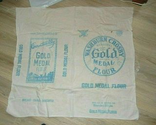 Vintage Washburn Crosby Eventually Gold Metal Flour Sack General Mills Mpls,  Mn