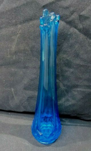 Vintage Viking? Cobalt/blue Stretch/swung 8 Finger Top Vase,  Diamond Design 13 "