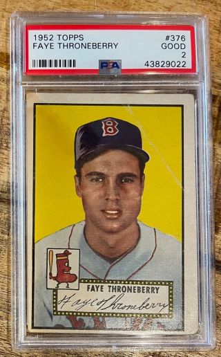 1952 Topps Faye Throneberry Psa 2 376 High Number