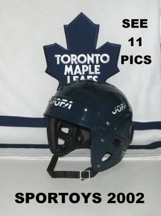 Vtg Rare Dark Blue Jofa 290 Sr Hockey Helmet Toronto Maple Leafs Color