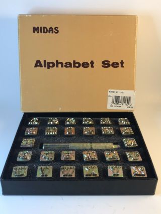 1/2 " Alphabet Stamp Set Leather Tools By Midas Western Complete Vintage 8130