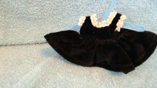 Vintage Vogue Ginny Doll Clothes Tagged Black Velvet Dress & Panties Hanger
