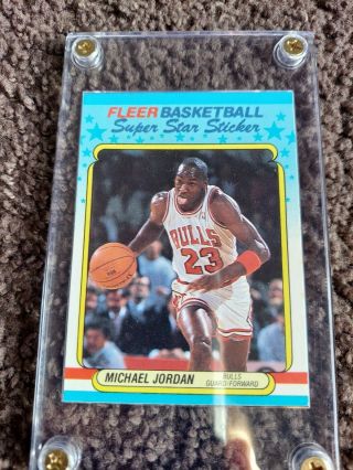 1988 - 89 Fleer Sticker Michael Jordan Chicago Bulls 7