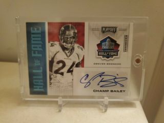 Champ Bailey 2020 Playoff Football Hall Of Fame Auto/ 1 Of 1 Crease (see Descrip)