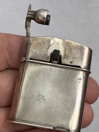 Vintage Sterling Silver BENEY Lift Arm Pocket Lighter With Double Wind Screen 4