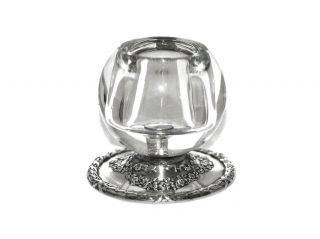 Fine & Unusual Antique Victorian Sterling Silver Glass Match Striker Us C1895