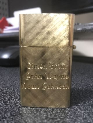 Florentine 14k Gold Plated Lighter Vintage 26 Bar Ranch Stolen From John Wayne 2