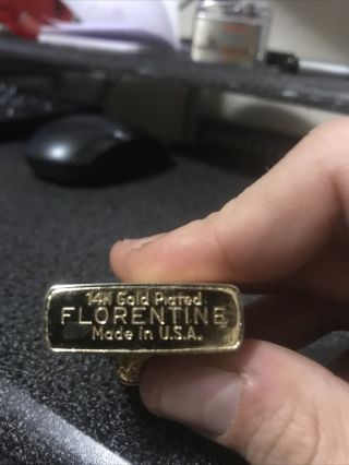 Florentine 14k Gold Plated Lighter Vintage 26 Bar Ranch Stolen From John Wayne 3