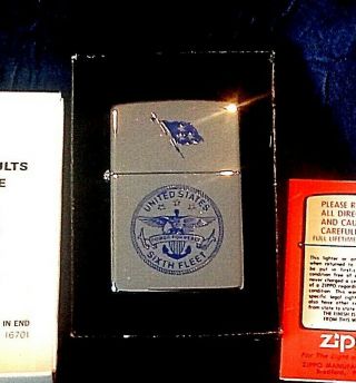 RARE NOS ZIPPO LIGHTER UNITED STATES SIXTH FLEET W.  N.  SMALL VICE ADMIRAL US NAVY 2