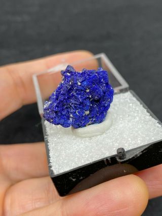 Lovely Azurite Specimen from Morocco in Thumbnail Box - Vintage Estate Find 3
