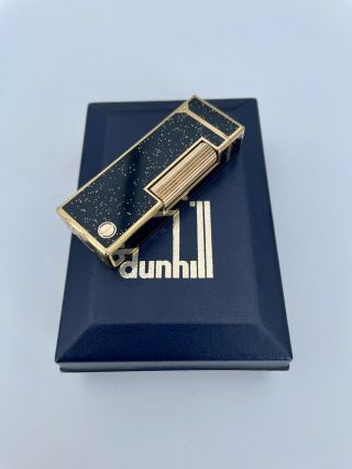 Vintage Dunhill Rollagas Lighter - Black Lacquer & Gold Dust 3