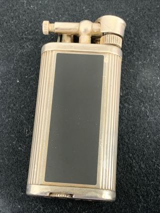 Dunhill Unique Pocket Lighter - Butane - Black Lacquer Panels & Silver Plate