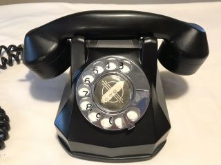 Vintage 1940’s Automatic Electric Monophone Black Bakelite Rotary Desk Phone