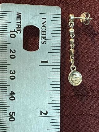 Long Vintage Sterling Silver 925 Marcasite Drop Dangle Earrings 3