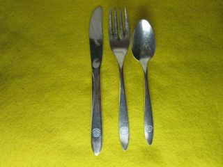 Vintage Pan Am Airlines Fork,  Spoon And Knife Set,  International Silver Company