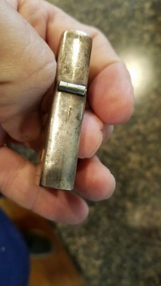 old 2032695 Zippo Lighter Insert,  950 Sterling 3 Barrel Hinge Case,  Japanese Scene 3