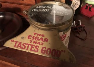 Antique So Rare Lord Baltimore Cigar Glass Advertising Lid Store Display