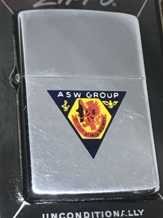 Vintage Asw Anti Submarine Group Town & Country Zippo Lighter - Detect Destroy